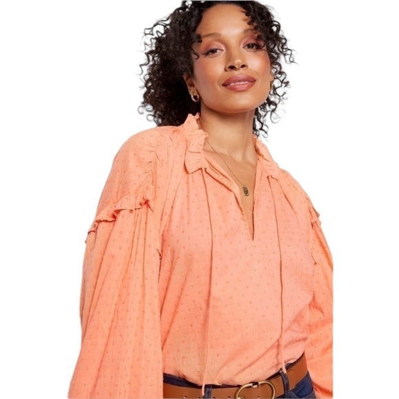 Cleobella Phoenix Ruffle Collar Swiss
Dot Long Sleeve Blouse Size Small - Picture 6 of 13